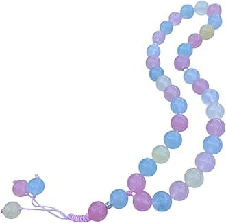 33 Beads Natural Stone Tasbih Prayer Beads – Misbaha for Dhikr & Tasbeeh – Ramadan & Eid Gift for Men & Women – Aqeeq Tesbih, Masbaha, Black Bead, Turquoise, Emerald, Natural Stone Beads