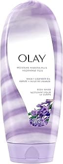 Olay Body Wash for Women, Moisture Ribbons Plus, Deep Conditioning & Moisturizing Formula, Long Lasting Smooth Soft Skin, For All Skin Types, Shea Butter & Lavender Oil Scent, 18 fl oz