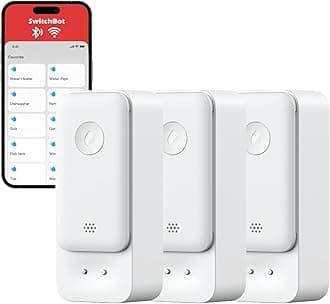 WiFi Water Sensor No Hub Ruiqred 3Pack, Smart Water Leak Detector 100dB Adjustable Alerts & App Alerts, IP67 Waterproof, Wireless Detector for Kitchen, Bathroom, Basement (Support 2.4G Only)