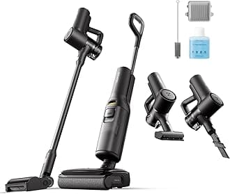 F25 Combo Cordless Wet Dry Vacuum Cleaner, 5-in-1 Stick Vacuum Mop with 180° Lie-Flat, Floor Cleaner Machine with 194°F Hot Air Flash Drying & Self Cleaning, Whole-House Cleaning