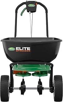 Scotts Elite Spreader for Grass Seed, Weed and Feed, Fertilizer, Salt and Ice Melt, Durable Push Spreader Holds up to 20,000 sq. ft Product