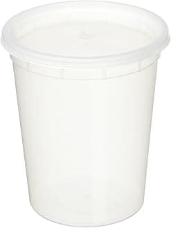 32oz plastic soup/Food container with lids (50 Pack)