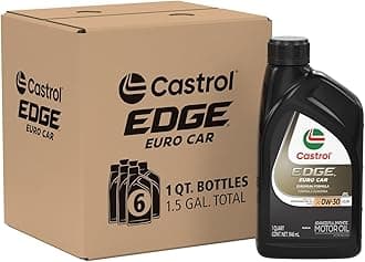 Castrol Edge Euro 0W-30 A3/B4 Advanced Full Synthetic Motor Oil, 1 Quart, Pack of 6
