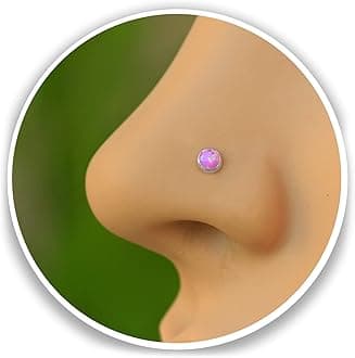 3mm Opal piercing nose stud