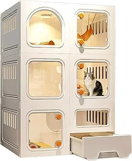 Cat Cages Indoor with Litter Box Fit 2 Cats, Outdoor Cat Enclosures, Cat Houses for Indoor Cats, Cat Playpen for Indoor Cats Enclosed (Size : 71x46x106cm)