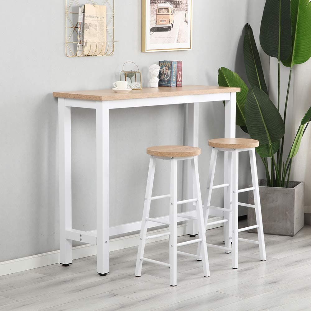 Dining High Top Table,3-Piece Pub Table Set,Counter Height Dining Table, Industrial Kitchen Bar with 2 Bar Stools, Table Chairs Stools Set for Small Space,Breakfast Nook,Living Room