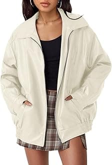 AUTOMETWomens Oversized Leather Jackets Faux Suede Fall Fashion Motorcycle Coats Winter Outfits Clothes Y2k Tops