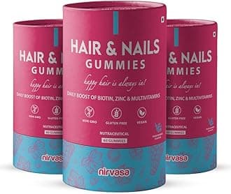 Hair & Nail Gummies with Biotin (3x60 Gummy) | Supports Healthy Hair, Strong Nails & Glowing Skin | Sugar-Free, Mixed Berry Flavor | Ideal Daily Supplement for Men & Women – Pack of 3