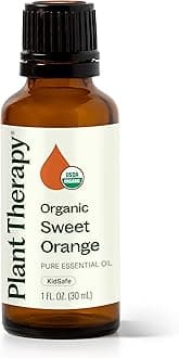 Plant Therapy Organic Sweet Orange Essential Oil, 30 mL (1 oz), 100% Pure Essential Oil, USDA Certified Organic, Great Fresh Citrus Aroma