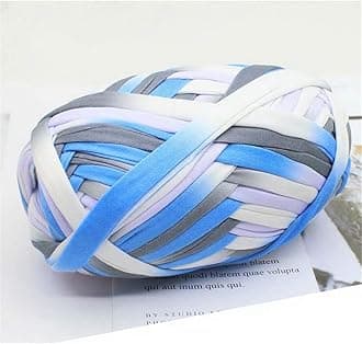 1 PCS Colorful T-Shirt Yarn Knitting Yarn for DIY Knitted(#46 Blue&White)