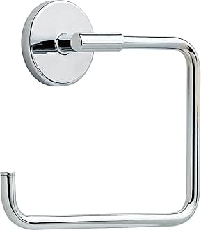 Delta Trinsic (1-Pack) Hand Towel Holder Polished Chrome Towel Racks for Bathroom Wall Square Towel Ring Holder for Bath Towel Hanger for Kitchen, Bathroom Accessories 759460