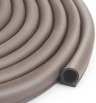 Weather Stripping Seal Strip for Doors/Windows, Self-Adhesive Backing Seals Large Gap， Easy Cut to Size 1 (Brown, 18FEET)