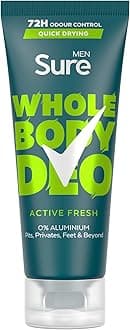 Sure Men Active Fresh Whole Body All Over Body Deodorant Cream with a citrus & woody fragrance and 72 hour odour control 75ml