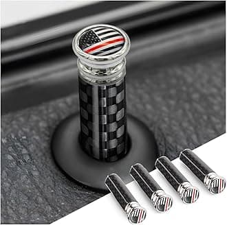 4PCS Car Door Lock Knobs, American Flag Carbon Fiber Door Lock Pin Cover, Decorative Modification Door Lock Bolt Pin Cover, Auto Accessories Universal for SUV, Truck, Van (Style B)