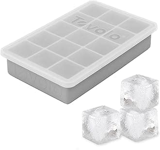 Tovolo Perfect Lid 1.25" Cocktails & Smoothies, BPA-Free Silicone, Dishwasher-Safe Ice Cube Tray, Set of 1, Oyster Gray