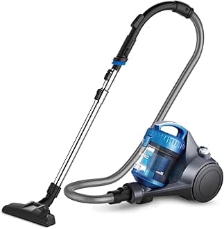 WhirlWind Bagless Vacuum Cleaner, Powerful, Compact and Lightweight, for Hard Floors and Carpets, HEPA Filter, 8 m Operating Radius, 700 W, 1.5 L, Blue