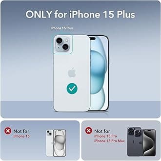 ESR Classic Series Smartphone Case for iPhone 15 Plus, MagSafe Compatible, US Military MIL Standard Protection, Hidden Stand, Scratch-Resistant Back, Clear Black