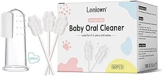 60PCS Baby Tongue Cleaner & 1PCS Finger Toothbrush Infant Mouth Cleaner Newborn Gum Cleaner Disposable Infant Oral Clean Stick Dental Care for 3 Year Baby
