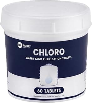 - Chloro 1000 | Water Purification Chlorine Tablets for Water Tank | Pack of 60 Tablets | Eliminates Bacteria, Algae and Odor from Water Tank | 60 Tablets for 60000 litres