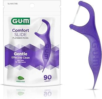 GUM Comfort Slide Flossers for Tight Spaces, Fresh Mint, Dental Floss Picks, 90 Count