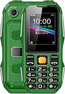 Tangxi Mini Rugged Cell Phone for Senior, 1.8 Inch Drop Proof and Dust Proof Outdoor Mobile Phone, 5800mAh Battery 32MB Unlocked GSM Cell Phone (OD Green)