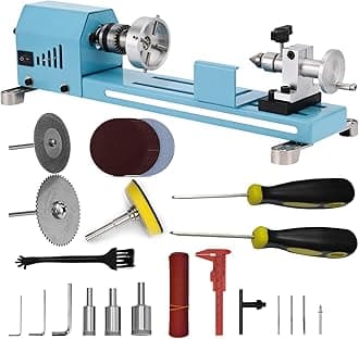 Mini Lathe Machine Multi-Purpose Lathe With Professional Tools Torno Para Madera Cutting Grinding Polishing Desktop Metal Lathes Easy To Use