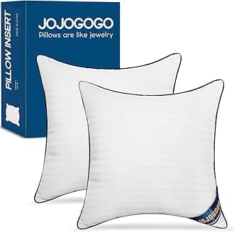 JOJOGOGO 20x20 Throw Pillow Inserts Set of 2, 20 x 20 Decorative Square Large Pillow Inserts for Couch and Bed, Synthetic Down Alternative 20 Inch Pillow Inserts (Suit for 18x18 Pillow Covers)