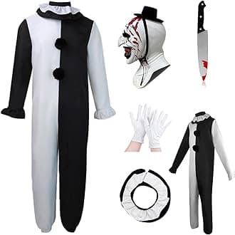 Art Clown Costume Kids Terrifying Mask Scary Killer Clown Costume Halloween Cosplay Outfit Boys Girls