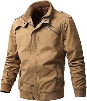 Men's Casual Winter Cotton Military Jackets Outdoor Full Zip Army Coat
