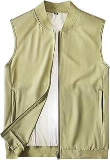 Men's Lightweight Vest Breathable Sleeveless Outdoor Work Cooling Waistcoat Jackets for Travel Hiking Running with Pockets
