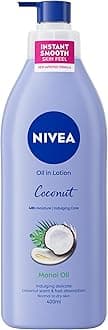 NIVEA Oil In Lotion Coconut & Monoi Oil (400ml), Replenishing Body Moisturiser with Tropical Coconut Scent & Powerful Monoi Infusion, 48H Moisturising Cream, NIVEA Body Lotion