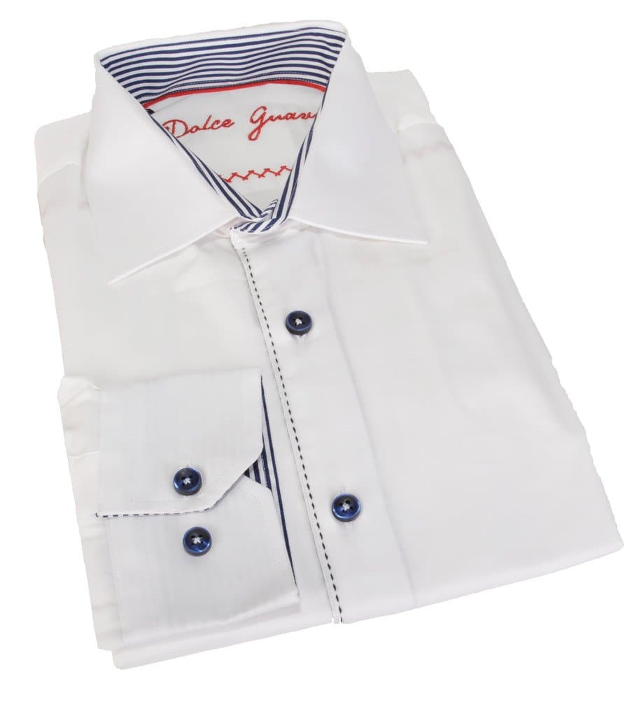 White Button Down Semi-Fitted Shirt