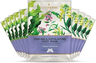 LuxaDerme Korean Peeling & Exfoliating Foot Mask for Baby Soft Feet | Removes Dry Skin & Hard Calluses | Hydrates Dry Feet (Pack of 10)
