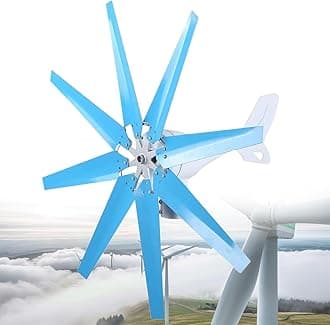 Wind Turbine 12000W with Wind Solar Controller, Wind Generator for Home Use, Wind Turbine Generator Kit 8 Blades Blue,110V