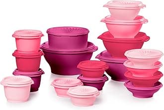 Heritage Collection Food Storage Containers, Dishwasher-Safe and BPA-Free, 36-Piece Set (18 Containers and 18 Lids), Vintage Pink