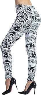 NdoobiyPrinted Leggings Basic Workout Yoga Pants Buttery Smooth Womens Leggings