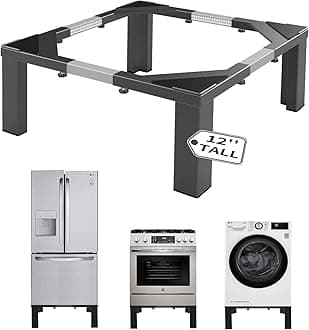 Heavy-Duty All Steel Laundry Pedestal 12" Height , Full size Universal Washing Machine Stand , Dryer Stand，Suitable for all Washer and Dryer Stand (Black)