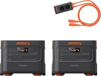 JackeryExplorer 2000 Plus, 2* E2000 Plus, Solar Generator with 4085Wh LiFePO4 Battery 6000W Output, Compatible with Solar Panel for Outdoor RV Camping & Emergency