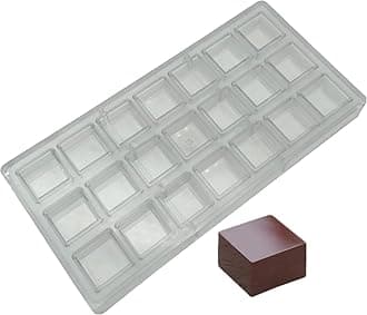 Square Chocolate Making Mould Polycarbonate Chocolate DIY Mold 21 Cavities Candy Ice Cube Molds