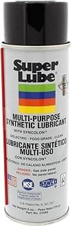 Super Lube Multi-Purpose Synthetic Lubricant w/Syncolon® (Translucent, 6oz Aerosol) | NSF Certified Food Grade & Clean | No Drip, Run, or Evaporation