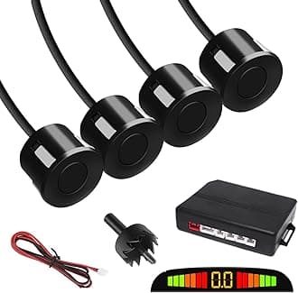 CARZEX ® Car Reverse Parking Sensor with LED Display, Buzzer & Ultrasonic Auto Parking Assist System | Set of 4 Sensors | Black