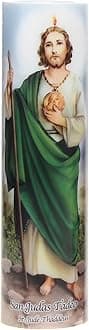 Stonebriar St. Jude Flameless LED Devotional Prayer Candle with Automatic Timer