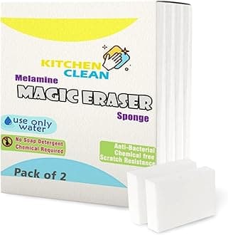 Kitchen Clean™ Magic Eraser Sponge for Wall and Kitchen | Nano Tech Chemical-Free | Bathroom Tiles Cleaning, Stain Remover, Wall Pencil Marks Remover, Lime Scale Remover (Pack of 2)
