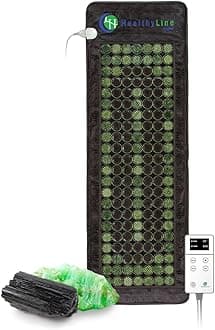 - Far Infrared Heating Pad for Back, Neck, Shoulder & Muscle Pain Relief - Weighted Electric Mat with Jade & Tourmaline Stones, Grounding - by HealthyLine – Full Body Large Size 72 x 24 in