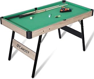 4.5ft Folding Pool Game Table, Portable Pool Billiard Table