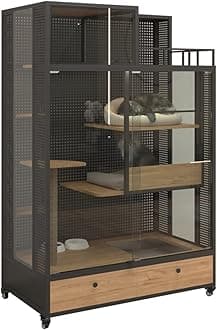 SISWIM Cat House Cat villa with toilet oversized free space home cat house pet house with double drawers Cat Villa