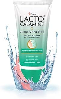 Lacto Calamine Aloe Vera Gel For Face | 150g | Moisturizer For Face With 99% Pure Natural AloeVera, Vitamin E & Glycerin For Hydrating Skin, Body & Hair | No Parabens, No Sulphates