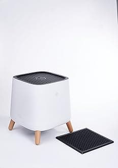 Smart Air Sqair Air Purifier with 360° air circulation for Home (Long Filter Life with Extra Thick HEPA & Carbon Filter) | Coverage area 430 sq. ft | Removes 99.5% PM 0.1, VOC, dust, viruses | White