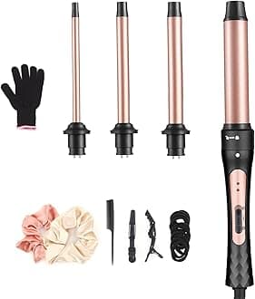 Hair Curling Wand Iron Set Conical Curling Iron Set Curling Wand Interchangeable Ceramic Hair Curler Set for Short & Long Hair (big)