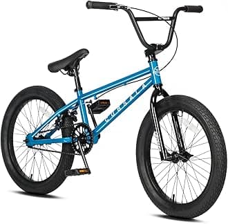 Freestyle BMX Bike, 20 Inch Kids Bicycle for 7-13 Years Old Kids and Beginner Level Rider, Blue